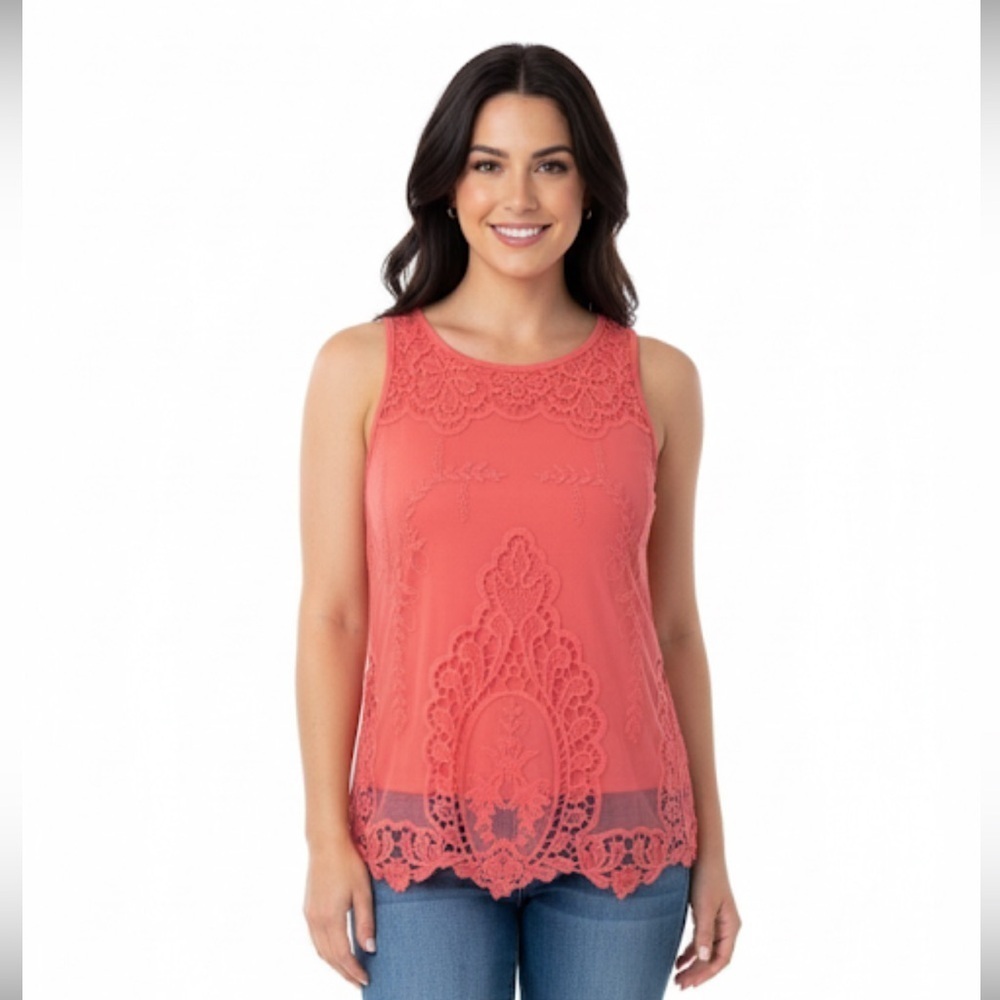 Ultra Pink lace top size medium